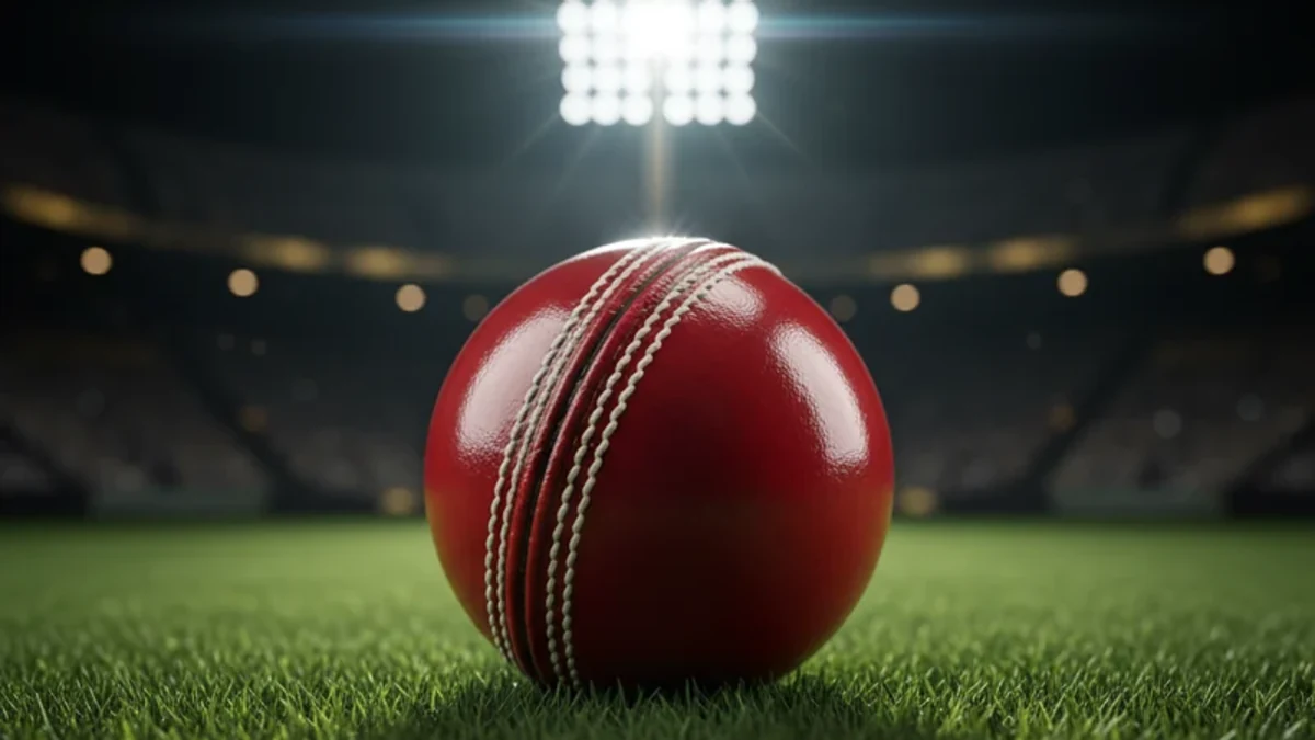 Cricket ball on a floodlit ground, representing the live cricket markets a KingExch9 ID opens