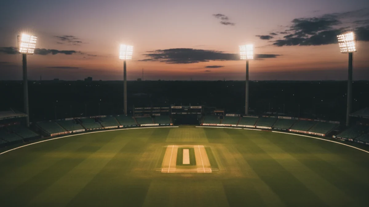 Floodlit cricket stadium representing KingExch9 live cricket markets and in-play odds